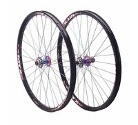 IBOWZ Paire de Roues VTT, Paire de Roues de VTT 26/27,5 Pouces, axe traversant, Roues Avant et arrière, 32 Trous, Jante en Alliage d'aluminium pour Frein à Disque, 450