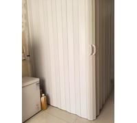IBOWZ Porte coulissante, Porte de Douche accordéon en L, Pliante et en Angle, Hauteur 2 m, kit Coulissant Moderne en PVC pour Armoire