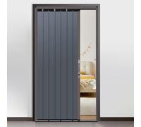IBOWZ Porte Pliante accordèon, Porte accordéon Grise, Portes coulissantes en métal verrouillables intérieures, Portes accordéon pour Porte de Garde-Manger, Ferme.