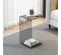 IBOWZ Table d'appoint de canapé Transparente en Acrylique, Petite Table de Salon Simple, Baie vitrée, café, Chambre à Coucher, Coin en Forme de U, Transparente