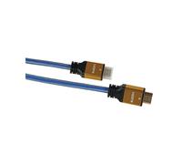 iBox ITVFHD04 Câble HDMI 2.0 1.5m Type A Mâle/Mâle, Contacts Or, 4096x2160 (2160p), 18 Mo/s, Noir/Bleu/Or