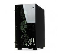 iBox OPV4 Mini Tower PC Noir, façade en verre trempé, Mini-ATX, 3x120mm avant + 1x120mm arrière, USB 3.2 Gen 1, 2x2.5"/2x3.5", 185x345x395mm