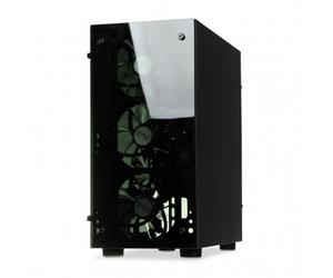 iBox OPV4 Mini Tower PC Noir, façade en verre trempé, Mini-ATX, 3x120mm avant + 1x120mm arrière, USB 3.2 Gen 1, 2x2.5"/2x3.5", 185x345x395mm