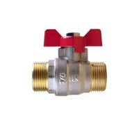 IBP Bänninger - Vanne d'arrêt manette papillon - Vanne à sphère PN25 Passage Intégral ACS papillon rouge M/M 3/4"(20x27)