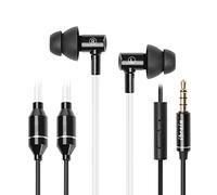 ibrain Écouteurs à tube d'air sans EMF - Écouteurs filaires à air avec microphone intra-auriculaire - Réduction du bruit avec technologie brevetée pour une écoute sûre - Noir