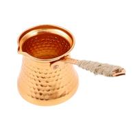 Ibrik Turc 300ml en Aluminium Cuivré, Poignée Latérale | Mousse de Lait, Léger, Bec Verseur Unique, Design Vintage Ottoman, Beurre, Surface Lisse, Café