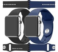 Ibroz - Bracelet Apple Watch Softtouch 40/41mm Noir+Bleu