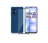 Ibroz Coque Antichoc bleu + verre trempé pour Xiaomi Poco M4 5G