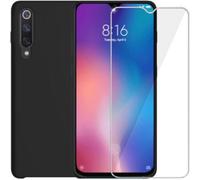 Ibroz - Pack Xiaomi Mi 9 Coque Silicone Noir
