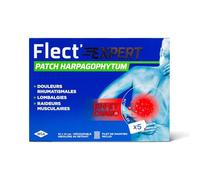 IBSA Pharma - FLECT'EXPERT - PATCH HARPAGOPHYTUM - Douleurs rhumatismales, lombalgies, raideurs musculaires - Effet Chaud - Technologie Hydrogel - Boîte de 5 Patchs - Dispositif médical