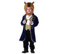 IBTOM CASTLE Enfants Halloween Conte de Fées La Belle Et La Bête Cosplay Carnaval Soirée À Thème Prince Costume Veste + Gilet + Pantalon + Bandeau 4 Pièces Ensemble De Luxe La bête 2-3 Ans