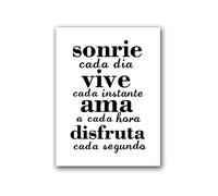 IBUKHSDGYIFH Citations inspirantes espagnoles toile peinture affiche murale décor à la maison sourire tous les jours vivre chaque instant toile espagnole Art imprime sans cadre-40x60cm