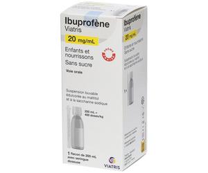 IBUPROFENE VIATRIS 20MG/ML SIROP SANS SUCRE Suspension(S) Buvable(S) 200 ml