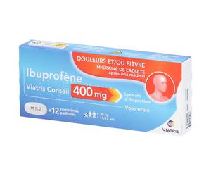 IBUPROFENE VIATRIS CONSEIL 400MG COMPRIME Comprimé(S) 12 pc(s)