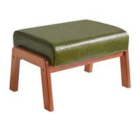 IBUYKE 10.2”H Petit Repose-Pieds Ottomane, Tabouret Repose-Pieds Rectangulaire en Faux Cuir PU avec Assise Rembourrée et Pieds en Bois, Puff Bas Repose-Pieds pour Salon-Chambre, Vert Foncé WBD013GR