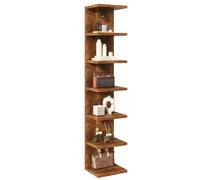IBUYKE 7 Tier Wall Shelf Unit Floating Shelves,Lack Shelf for Wall Storage for Bedroom,Office,Bathroom Brown WBC018H