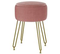IBUYKE Chaise de Maquillage ottomane, Tabouret de vanité, Rose L/G-20P | Table latérale Golden Steel Legs Cover amovible Table de café Top