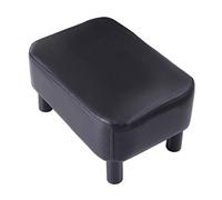 IBUYKE Petit Repose-Pieds en Cuir PU Repose-Pieds Ottoman Moderne Maison Salon Chambre Tabouret rectangulaire avec siège rembourré, Noir RF-BD210-C