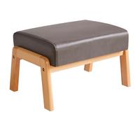 IBUYKE Petit Repose-Pieds Rectangulaire, Faux Cuir PU, Gris WBD013G | 44 x 30 x 26cm, Pouf Ottoman avec Assise Rembourrée et Pieds en Métal, Tabouret Repose-Pied pour Salon Chambre Fauteuil