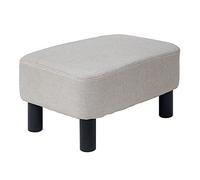 IBUYKE Repose-Pieds rembourré en Bois Ottoman Pouf en Lin Bas Tabouret de canapé en Tissu rectangulaire Petite Maison Salon Chambre avec siège, Couleur Unie RF-BD213-C