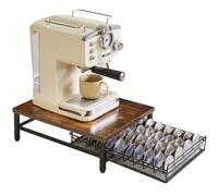 IBUYKE Support de tiroir pour capsules de café Nespresso Tassimo,Capacité de 40 capsules,Tiroir de rangement compact sous une cafetière,Organiseur de comptoir de cuisine fin,Marron Vintage TCJ101H