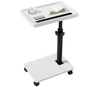 IBUYKE Table d’appoint avec roulettes, Hauteur réglable, 360 ° pivotant Bout de Canapé, C Form Tables Canapé, avec Fente pour téléphone et Tablette, pour Salon, Chambre, Blanc TVT007W