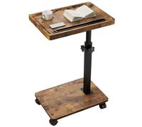 IBUYKE Table d’appoint avec roulettes, Hauteur réglable, 360 ° pivotant Bout de Canapé, C Form Tables Canapé, avec Fente pour téléphone et Tablette, pour Salon, Chambre, Marron TVT007H