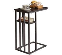 IBUYKE Table d'appoint, C Form Bout de canapé, Table de Chevet Bout, Table à Café Industrielle,Montage Facile, pour Salon Chambre Couloir Petit Espace, Noir TMJ406B