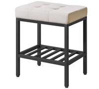 IBUYKE Tabouret de Maquillage, Chaise de vanité de Linge, Linge WBD017Y | Réglable pieds espace de stockage repose-pieds multi-usage petite table latérale chambre ottomane
