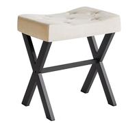 IBUYKE Tabouret de vanité de Lin, Chaise de Maquillage, Linge WBD018Y | Square Ottoman Seat Footrest Multi-Use Petite Table latérale Chambre à coucher Salon
