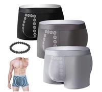 IBXCZEWDW Sous-vêtements de massage magnétique pour homme, caleçons boxeurs doux et respirants anti-frottements (3pc-01, XL (50-65,8 kg)