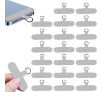 IBXWMNG 20 Pièces Patch Téléphone Portable Universel, Accroche Téléphone en Forme de T Haute Résistance, Attache Cordon Téléphone pour Lanière et Bandoulière, Languette de Rechange, Gris
