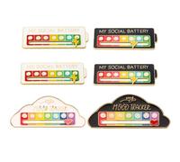 IBXWMNG Lot de 6 Broches "My Social Battery Pin", Broches Amusantes, Épingle Interactive pour Humeur Sociale, Pins Social Battery pour 7 Jours, Insigne Humeur du Jour en Émail, pour Introvertis