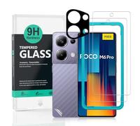 Ibywind pour Xiaomi Poco M6 Pro 4G Verre Trempé 6.67",2 Pièces 9H Dureté Protection écran,avec 1 Pièce Protection Caméra,1 Pièce Film Arrière,Sans Bulles,Facile à Installer