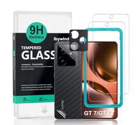 Ibywind Verre Trempé pour Realme GT 7/GT 7T 5G,2 Pièces Dureté 9H Protecteurs d'écran et Protection Caméra,Facile à Installer,Support Déverrouillage Des Empreintes Digitales,Anti-bulle,Anti-éclat