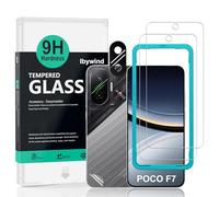 Ibywind Verre Trempé pour Xiaomi Poco F7 5G,2 Pièces Dureté 9H Protecteurs d'écran et Protection Caméra,Facile à Installer,Support Déverrouillage Des Empreintes Digitales,Anti-bulle,Anti-éclat
