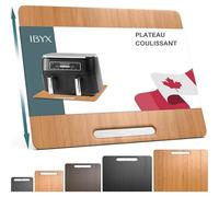 Ibyx Plateau Coulissant Machine a Cafe en Bambou - Planche Coulissante pour Robot Cuisine & Friteuse - Rangement De Cuisine & Organisateur (Naturel, 41cm × 33cm)