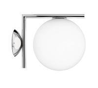 FLOS Applique murale / plafonnier IC Lights C/W2 – chromé, verre soufflé Ø30cm