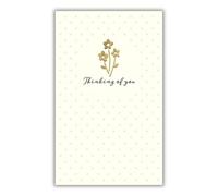 IC&G Carte Thinking of You pour elle - Motif floral doré élégant - Carte de vœux attentionnée pour femme - Finition en aluminium gaufré