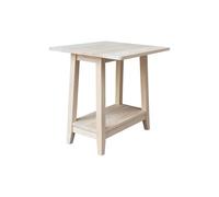 IC International Concepts Table d'appoint carrée en bois massif, brut