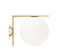FLOS lampe murale ou au plafond IC C/W2 (Laiton brossé - Verre soufflé et métal)