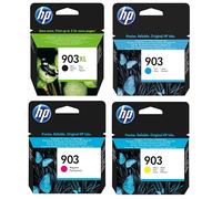 IC-Office Pack pour cartouches d'encre HP 903XL Noir et 1 cartouche HP 903 cyan, magenta, jaune OfficeJet 6950, 6951 HP OfficeJet Pro 6960, 6970, 6974 + stylo bille