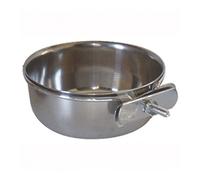 ICA CAP1110 Mangeoire en Acier Inoxydable avec Colombe et Anneau de Suspension pour Oiseaux ou Cages pour Chiens et Chats 10 cm 300 ML