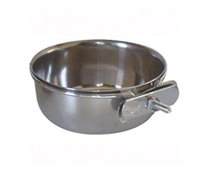 ICA CAP1110 Mangeoire en Acier Inoxydable avec Colombe et Anneau de Suspension pour Oiseaux ou Cages pour Chiens et Chats 10 cm 300 ML