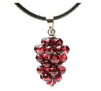 ICAMAS Grenat Raisin Pendentif matériau Naturel Femmes Collier décoration Cristaux minéraux Perle Pierre Brute Bijoux 1PC (Color : Silver, Size : 1PC)