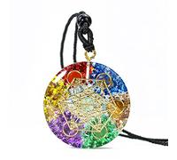 ICAMAS Naturel Chakra Pierre Paillettes Pendentif Orgonite Metatron Cube Collier Pendule Bijoux Cadeau