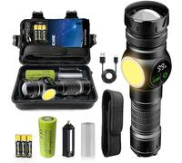 ICARE Lampe Torche LED Ultra Puissante, 600000 Lumen, Lampe de Poche,Lampe Torche Rechargeable USB,9 Modes, IP67 Étanche Torche Tactique pour Camping Randonnée Pêche [Classe énergétique A+++]