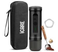 ICARE Machine à Café Portable, Cafetière Portable 2 en 1 pour Capsules NS et Café Moulu, Auto-Chauffante, Recharge USB-C, Indicateur de Batterie, pour Camping, Randonnée, Voyages, Camping-cars (Noir)