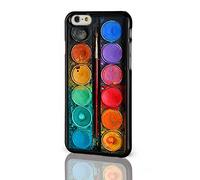 iCaseDesigner Artist Collection Coque rigide motif palette de crayons de couleur aquarelle pour modèles de la gamme iPhone, plastique, Paint Palette on a Black Background, iPhone 6
