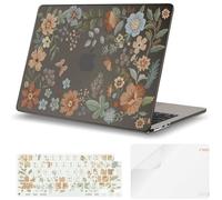 iCasso Coque MacBook Air 33 cm Fleur Cristal Clair M5 2026 A3449 Marron